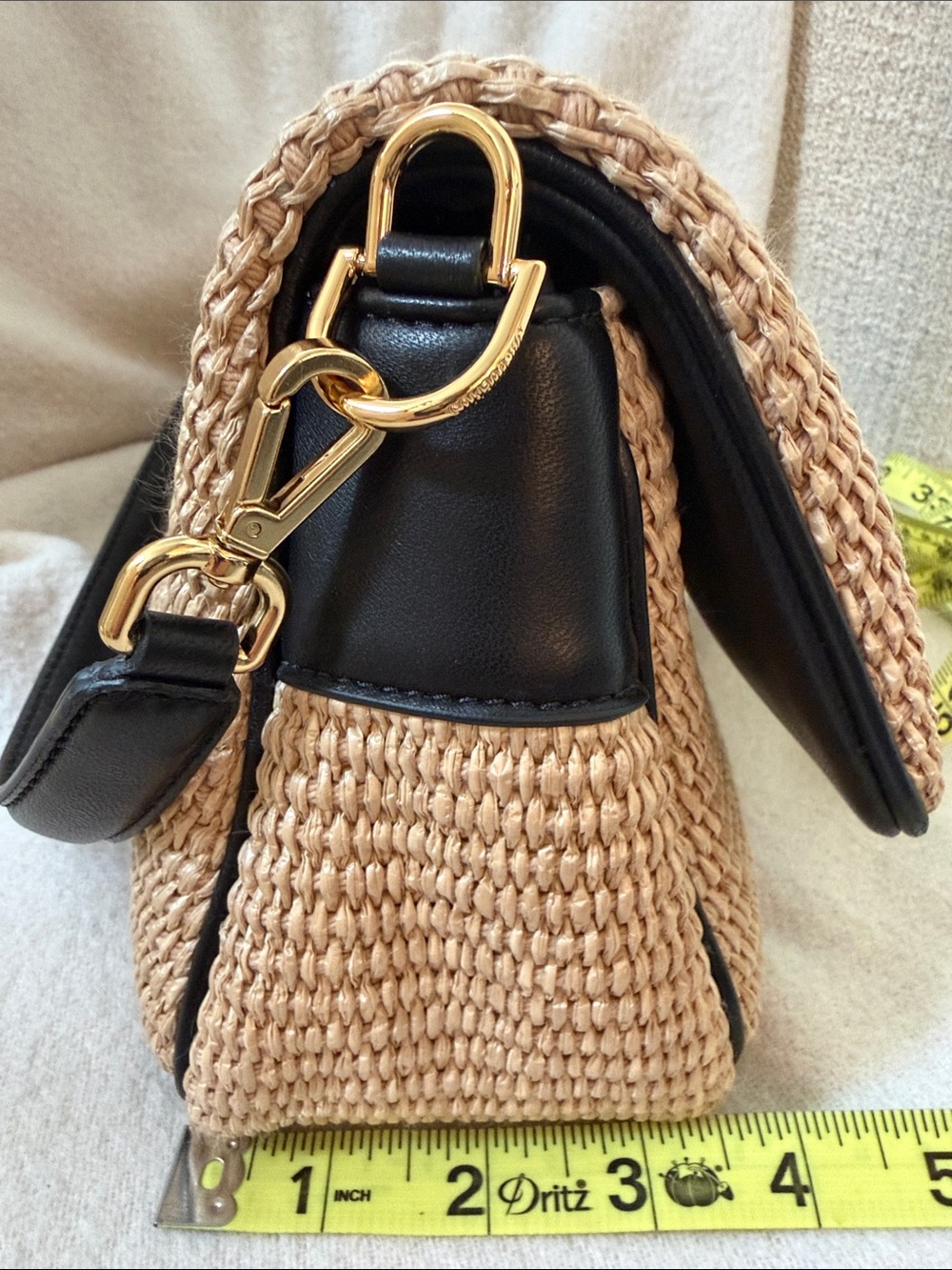 Jacquemus woven straw & black leather trimmed bag - Picture 11 of 11